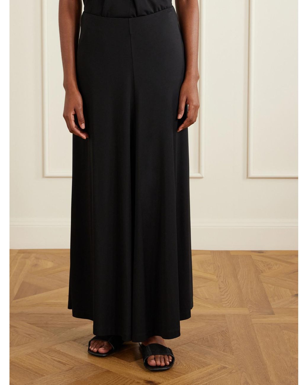 Totême  Black Draped Jersey Maxi Skirt