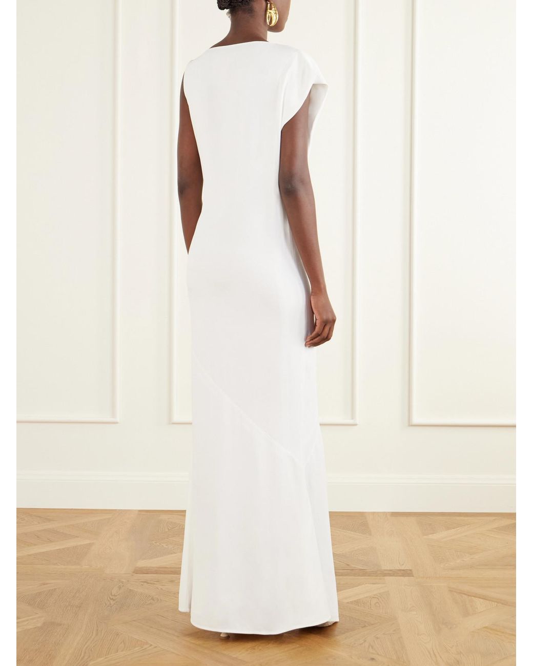 Jacquemus White La Robe Crepe Maxi Dress