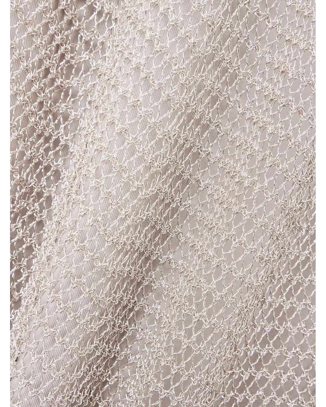 Alaïa Metallic Open-Knit Turtleneck Mini Dress
