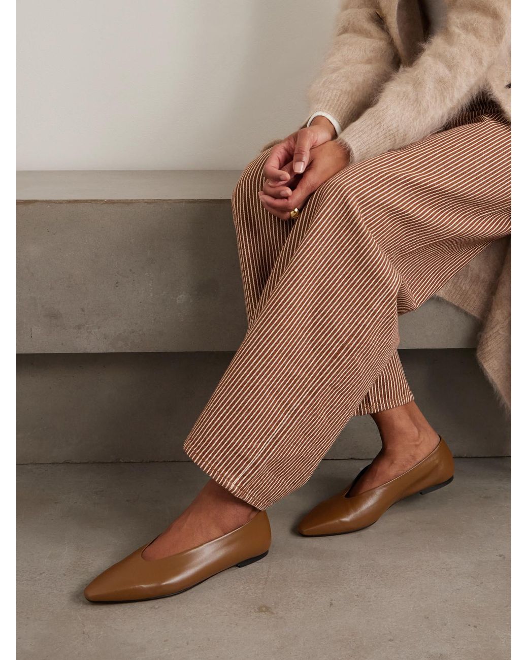 Aeyde Brown Betty Leather Ballet Flats