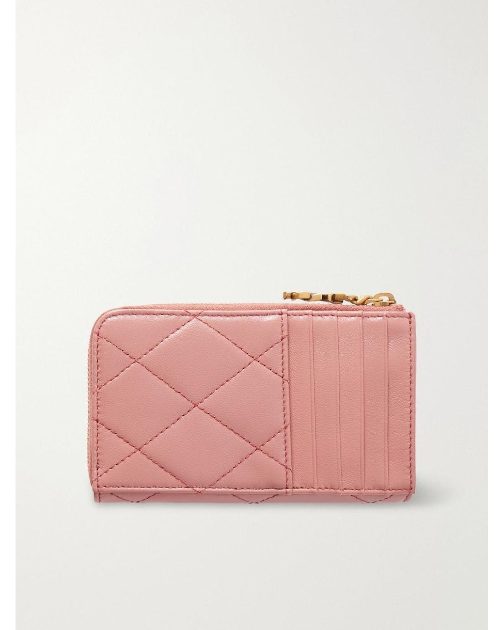 Saint Laurent Pink Quilted Leather Wallet
