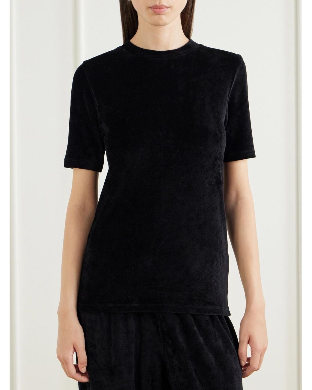 Suzie Kondi Black Tali Crushed Velvet T-Shirt