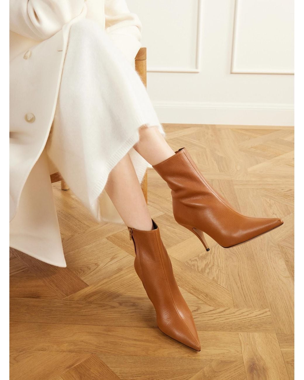 Jude Brown Theresa 90 Textured-Leather Ankle Boots