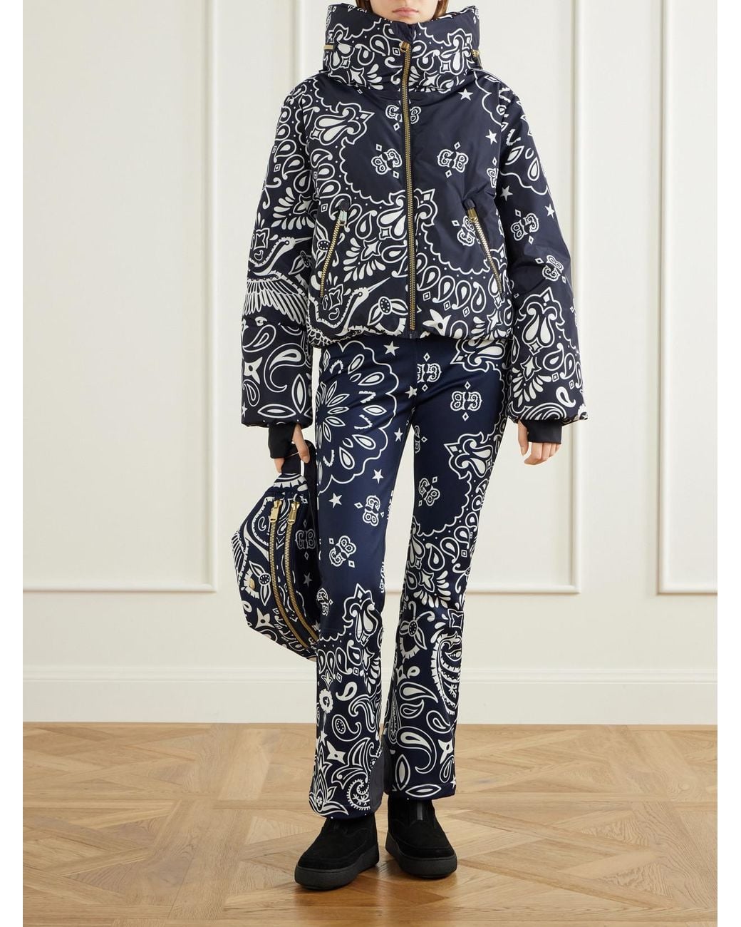 Goldbergh Blue Takara Printed Shell Belt Bag