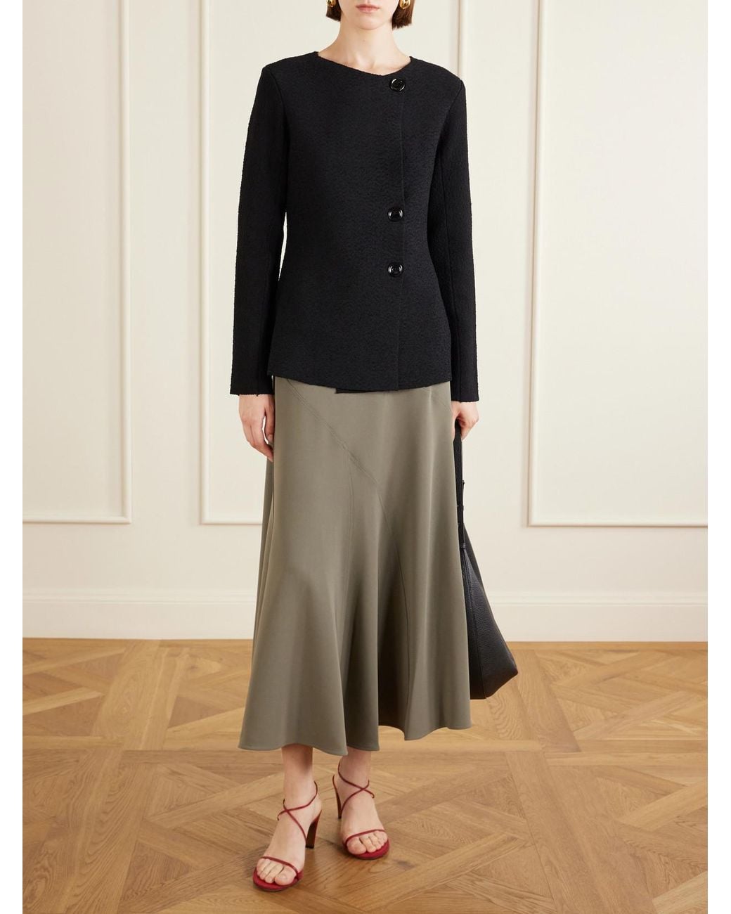 Proenza Schouler Black Sukki Draped Bouclé Jacket