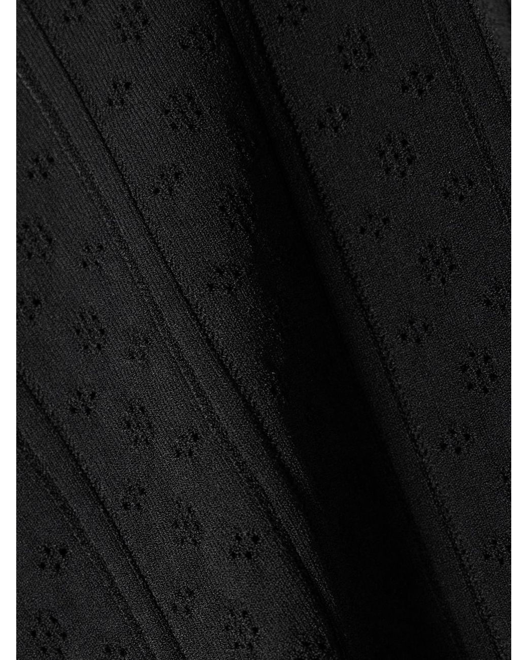 J.W. Anderson Black Bow-Detailed Recycled Pointelle-Knit T-Shirt