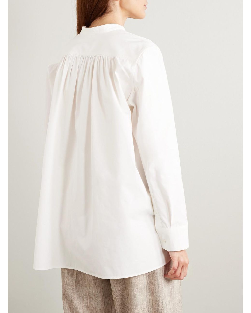 Bottega Veneta Natural Paneled Cotton-Blend Shirt