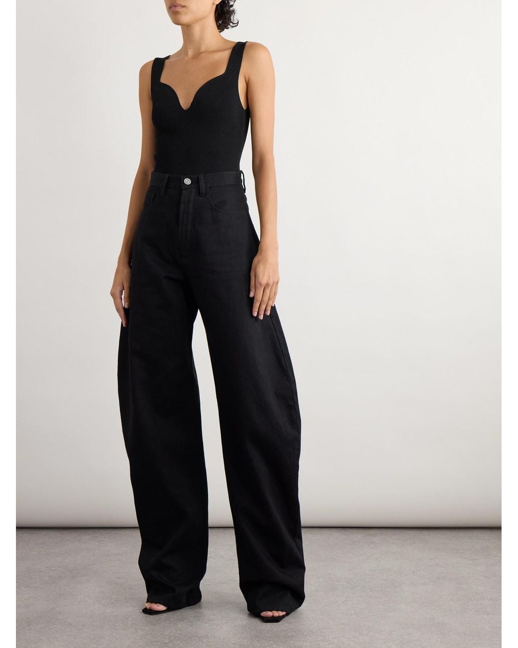 Alaïa Black Ribbed Jersey Bodysuit