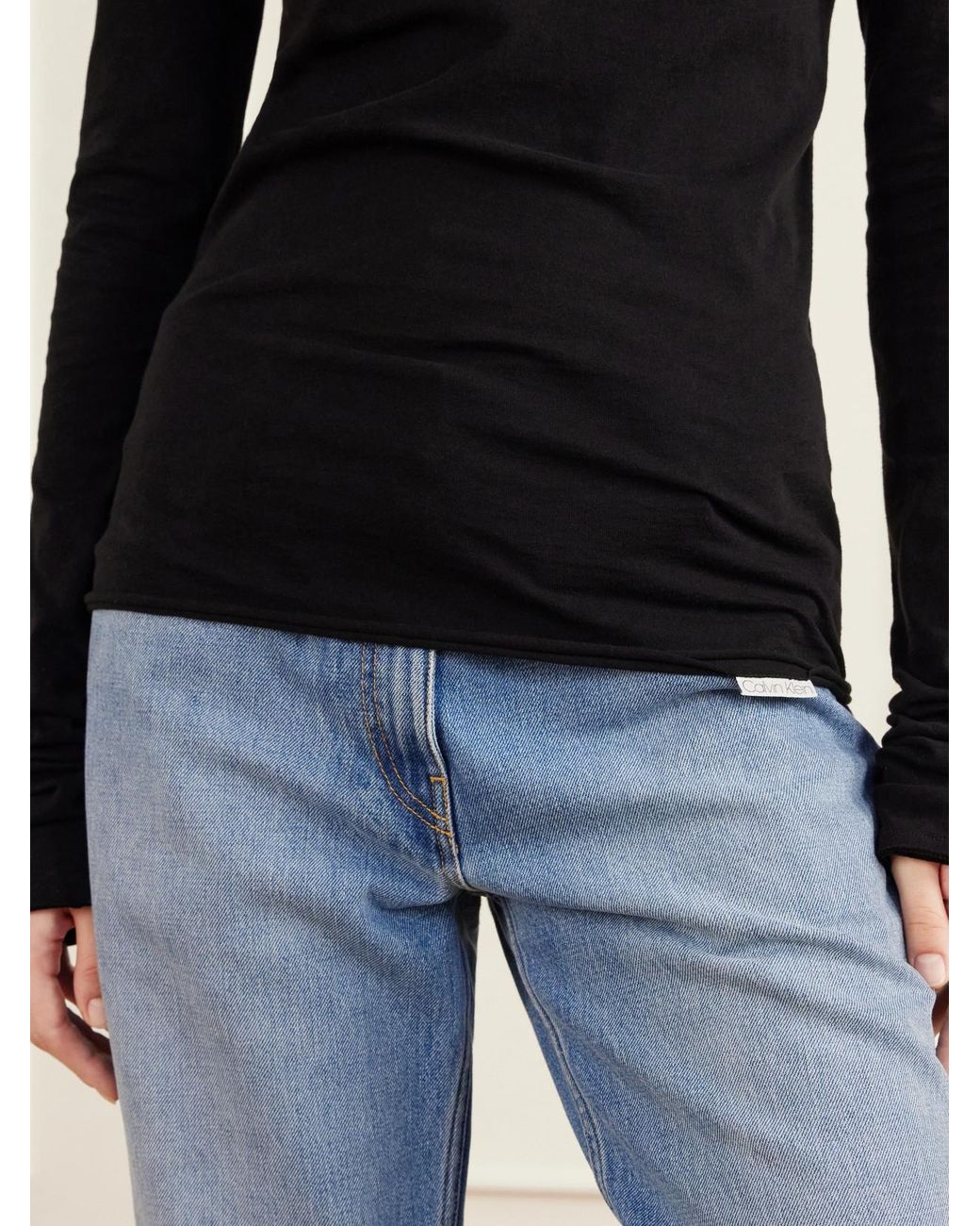 Calvin Klein Black Gardénia Cotton-Jersey T-Shirt