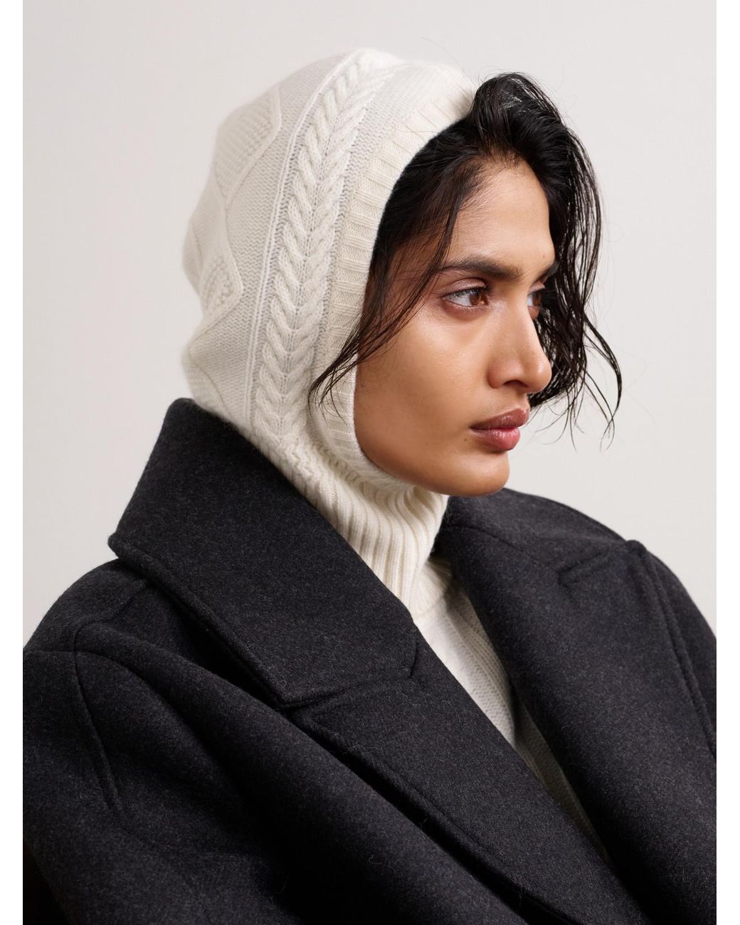 arch4 Natural Cable-Knit Cashmere Balaclava
