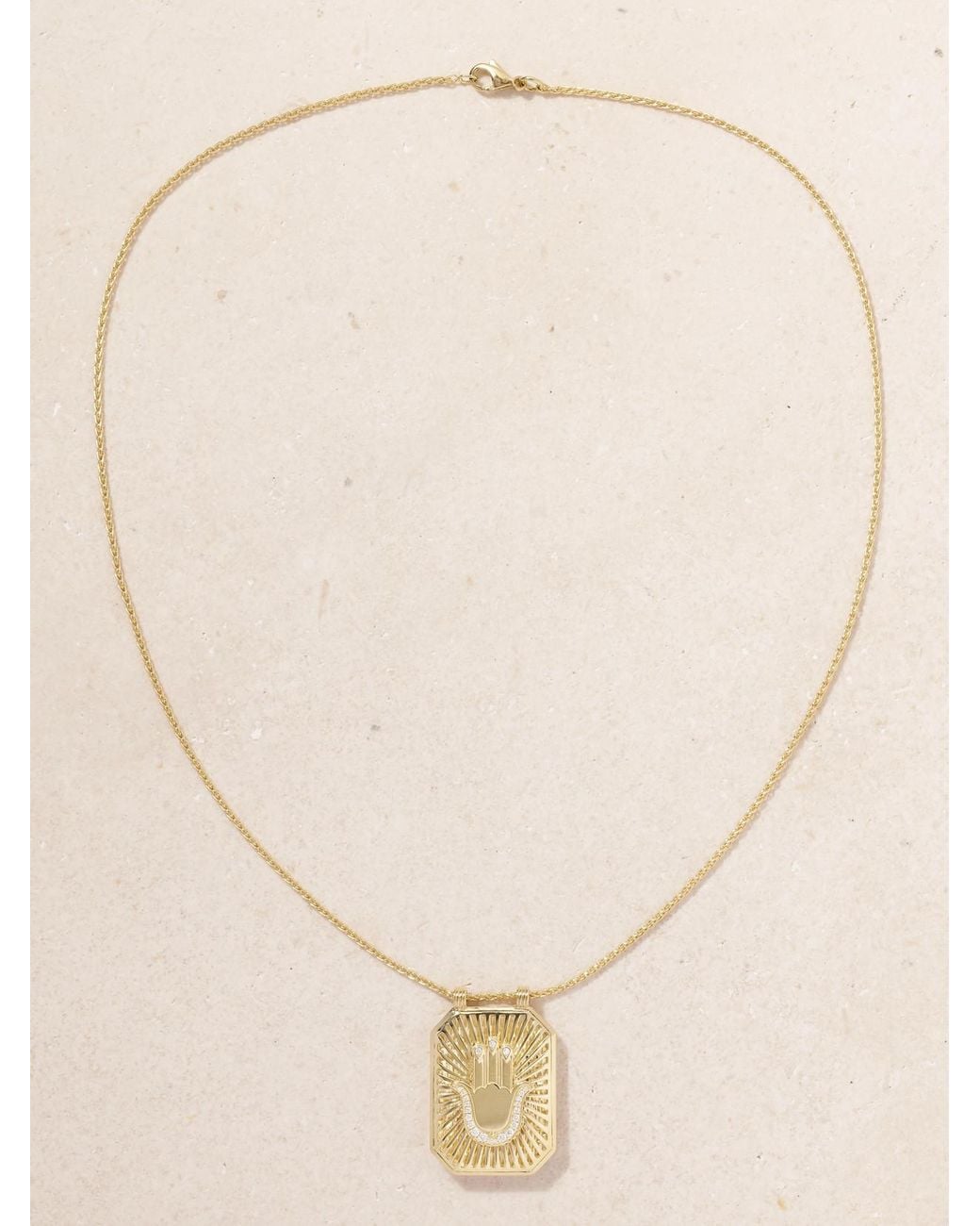Marie Lichtenberg Natural Hand Scapular 18-Karat Diamond Necklace