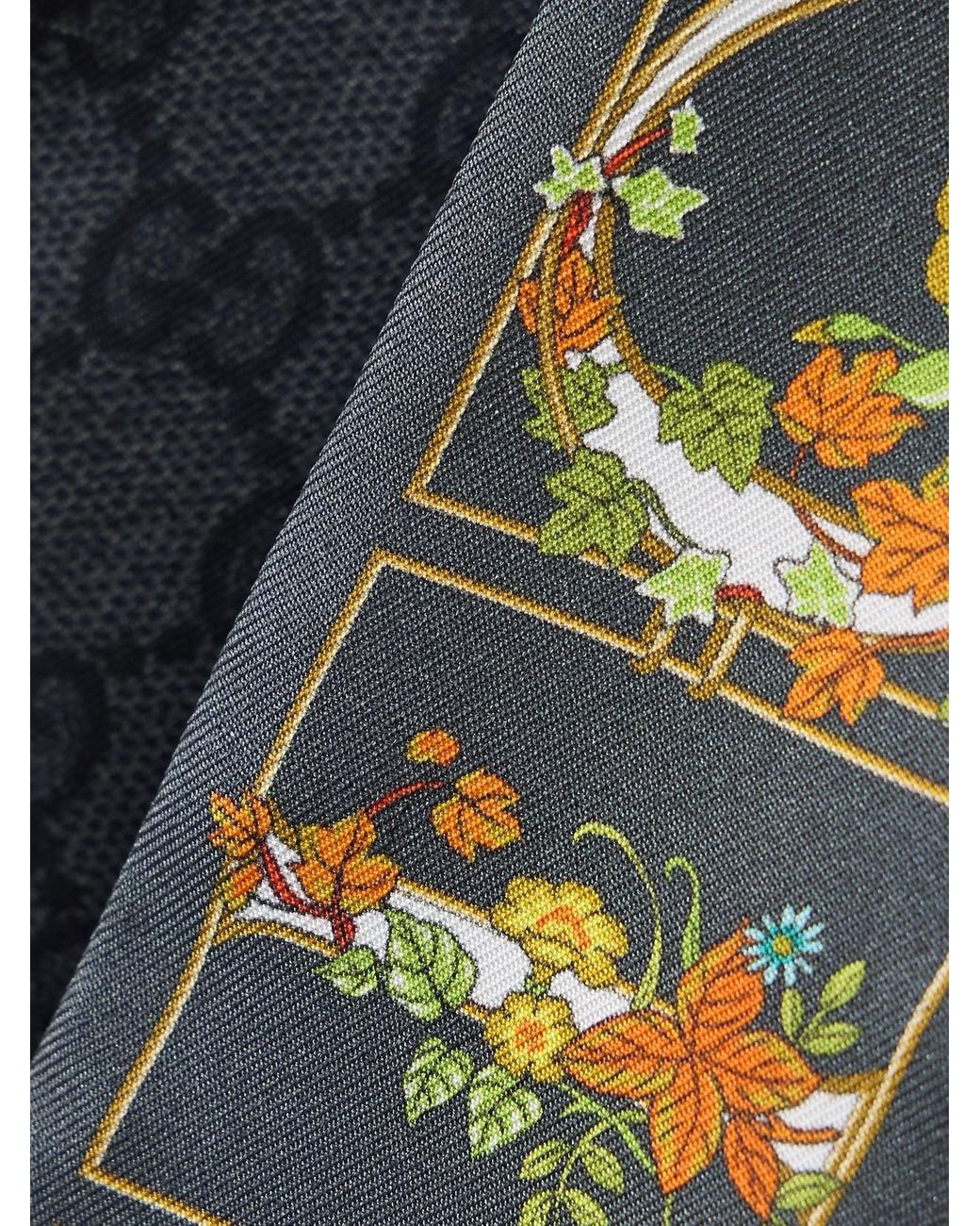 Gucci Green Printed Silk-Twill Scarf
