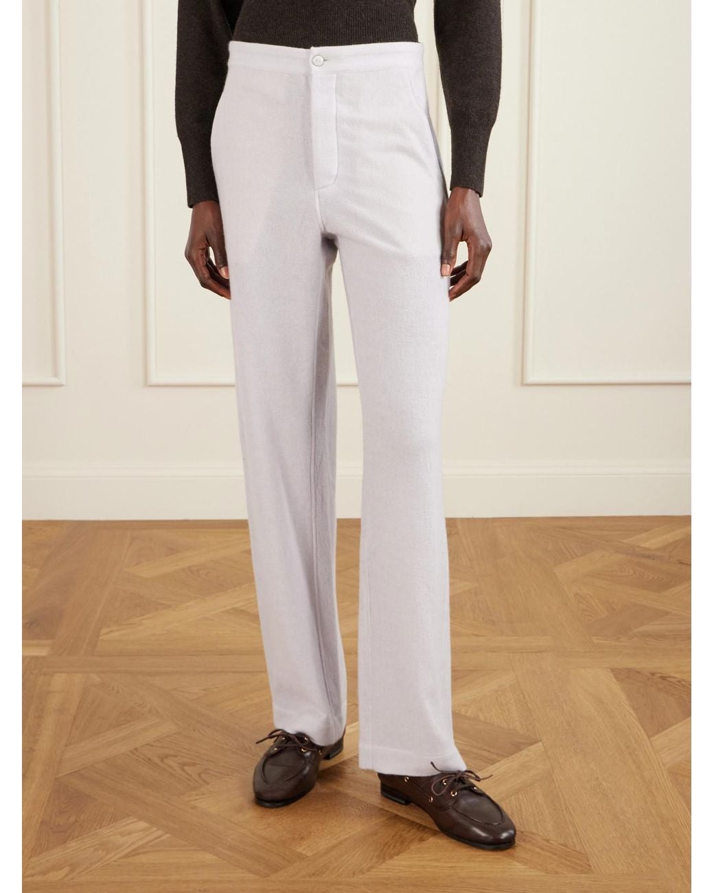God's True Cashmere White Affirmations Cashmere-Woven Wide-Leg Pants