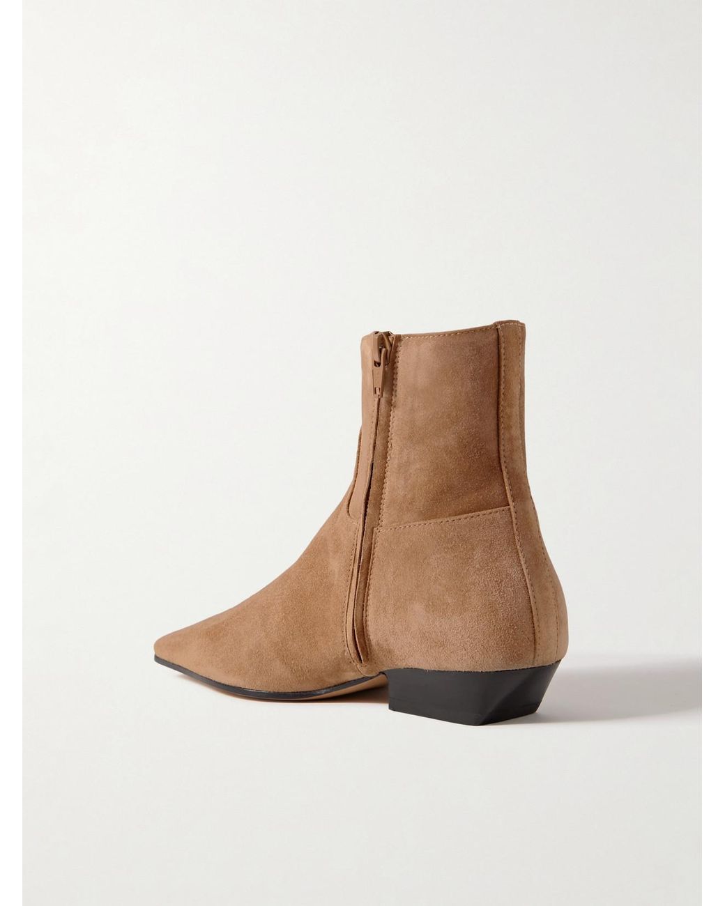 Khaite Brown Marfa Suede Ankle Boots