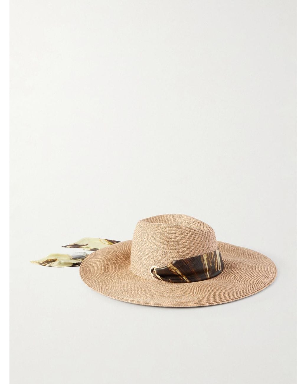 Eugenia Kim Natural Cassidy Satin-Trimmed Straw Hat
