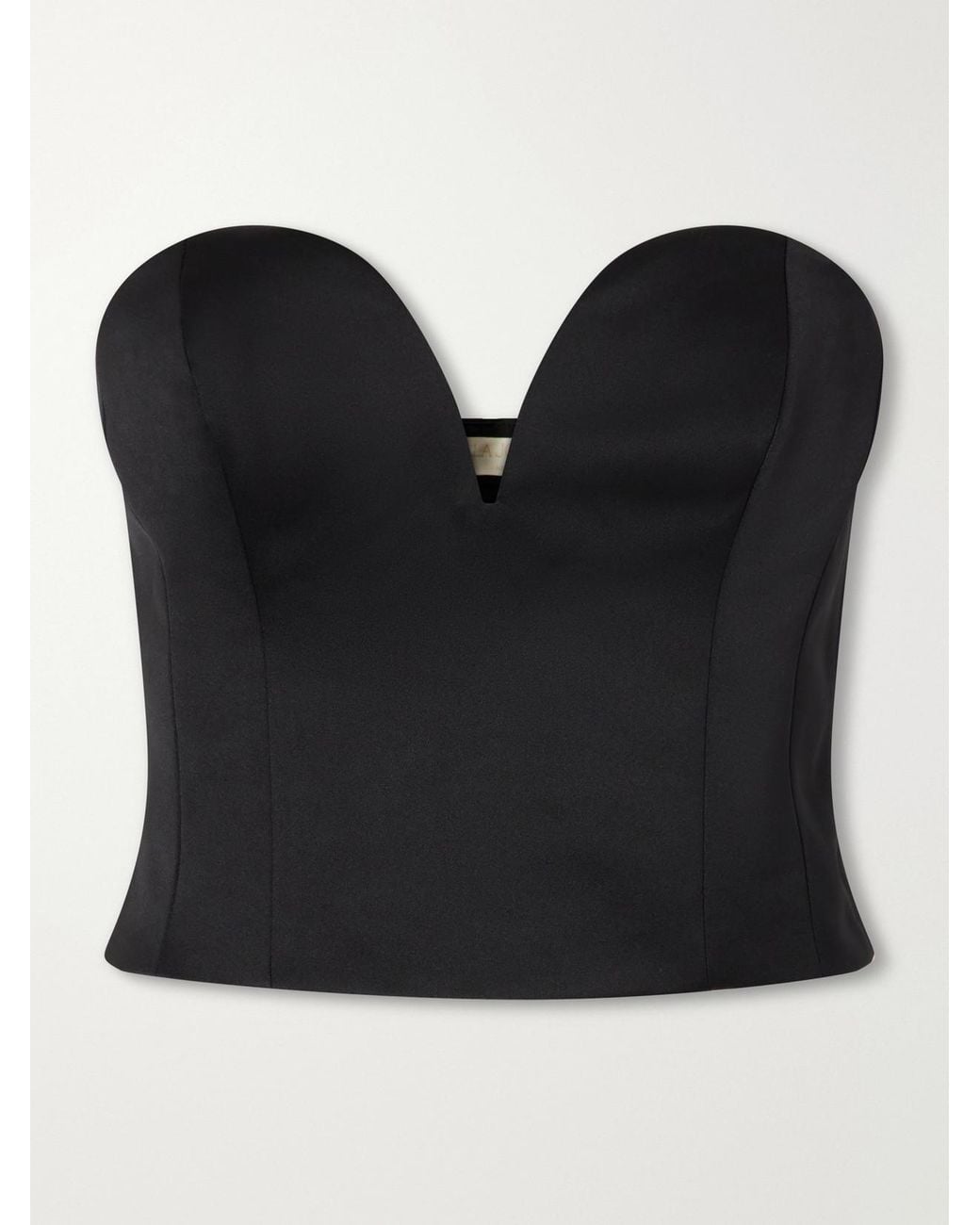 Ulla Johnson Black Ottavia Bustier Duchesse-Satin Top