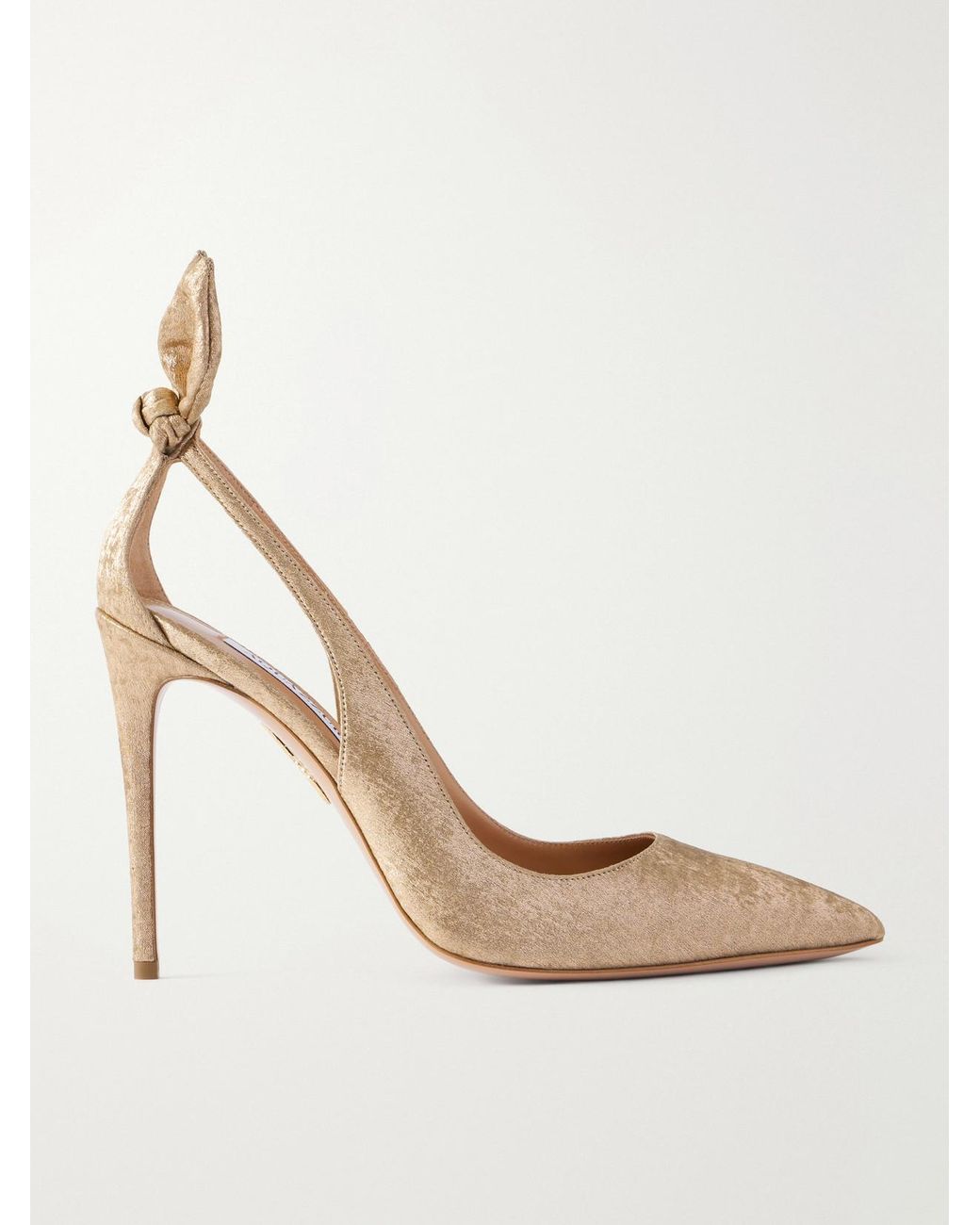Aquazzura White Bow Tie 105 Satin And Leather Pumps
