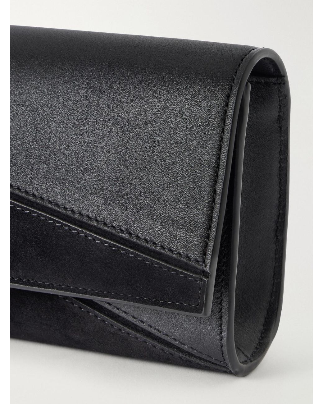 Proenza Schouler Gray Hex Leather And Suede Clutch