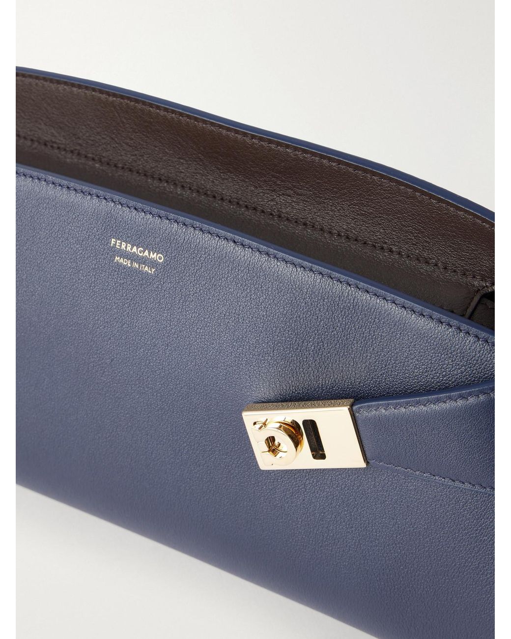Ferragamo Blue Hug Leather Shoulder Bag