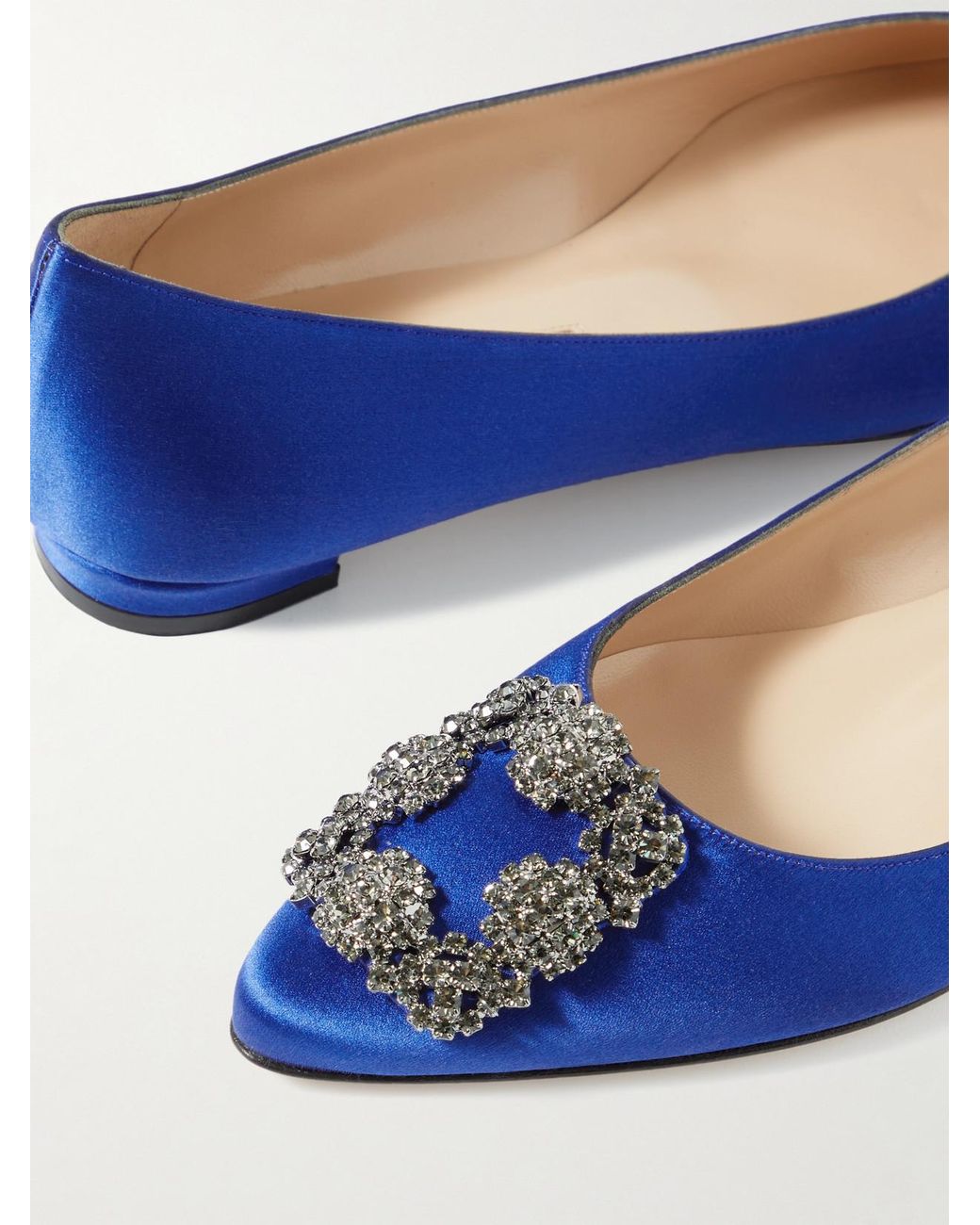 Manolo Blahnik Blue Hangisiflat Denim