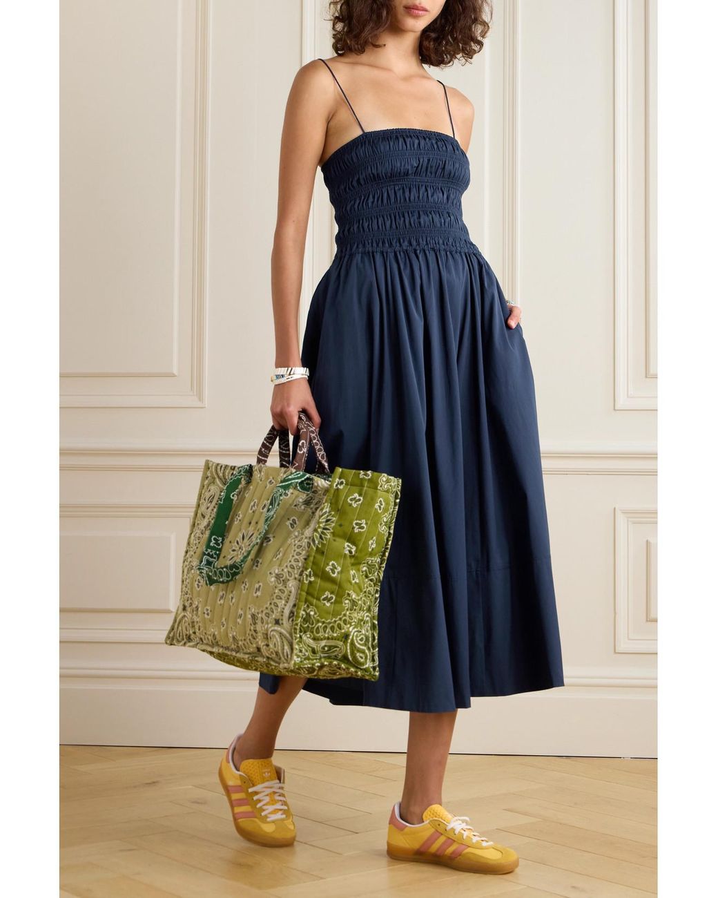 【送料 関税込】POLO RALPH LAUREN Cotton midi dress Ralph Lauren Polo Ralph Lauren Smocked Cotton Midi Dress