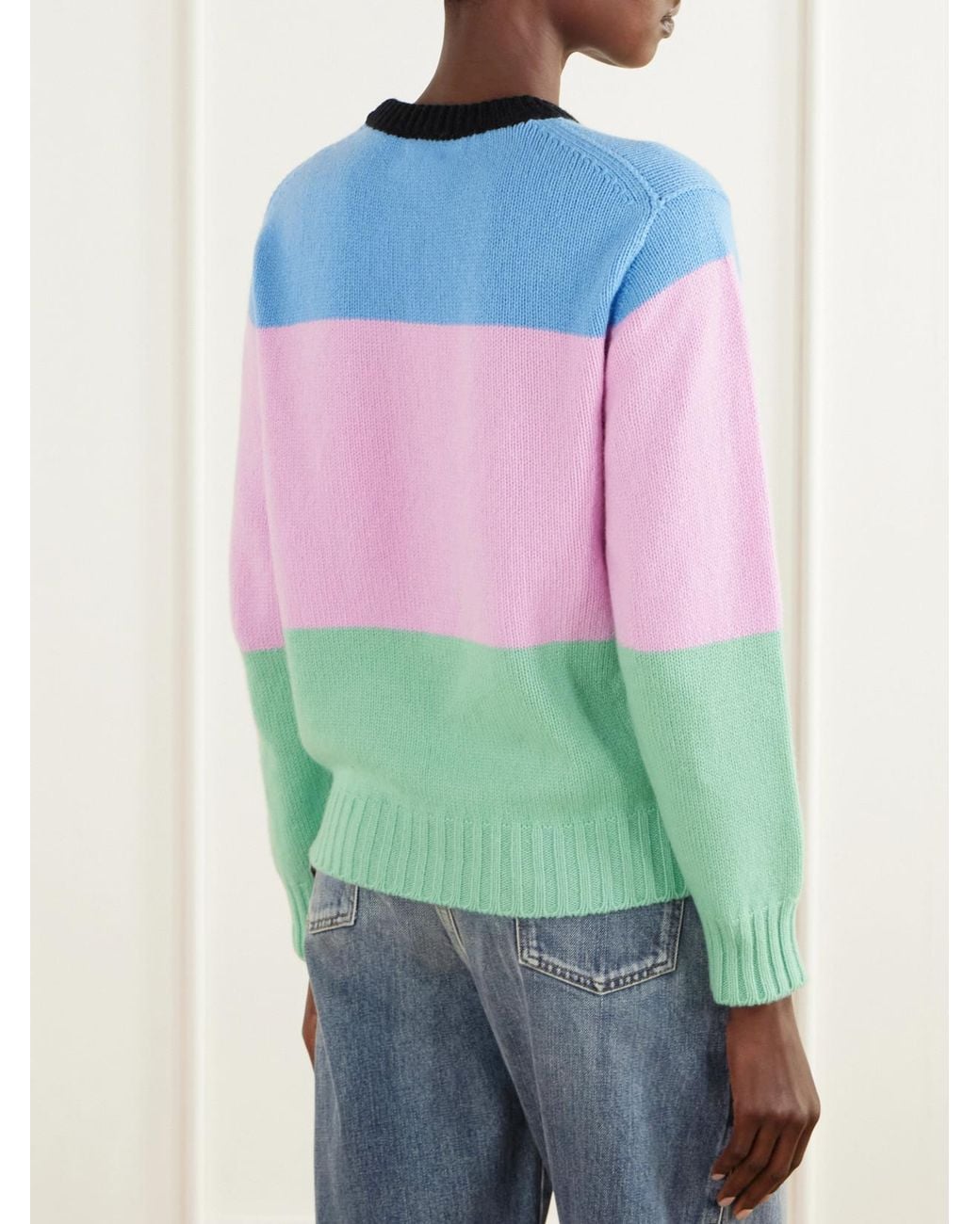 J.W. Anderson Blue Color-Block Intarsia-Knit Wool Sweater