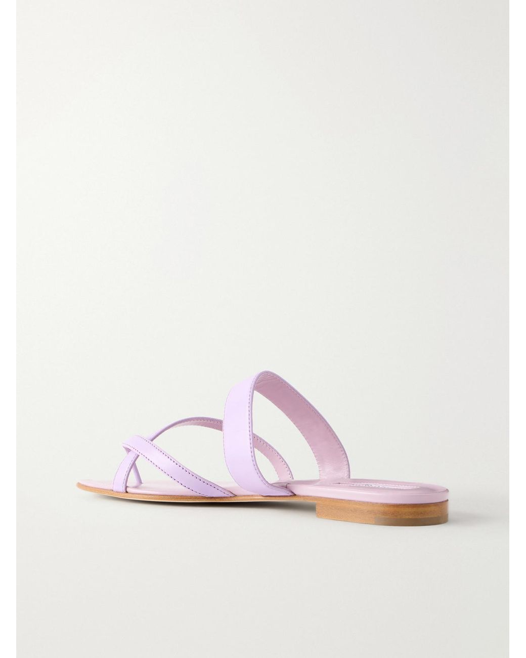 Manolo Blahnik Purple Susa Leather Sandals