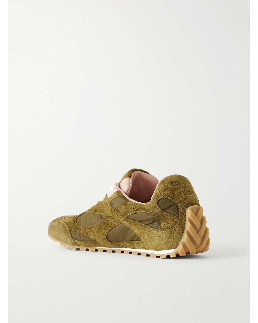 Bottega Veneta Green Orbit Flash Suede-Trimmed Shell Sneakers