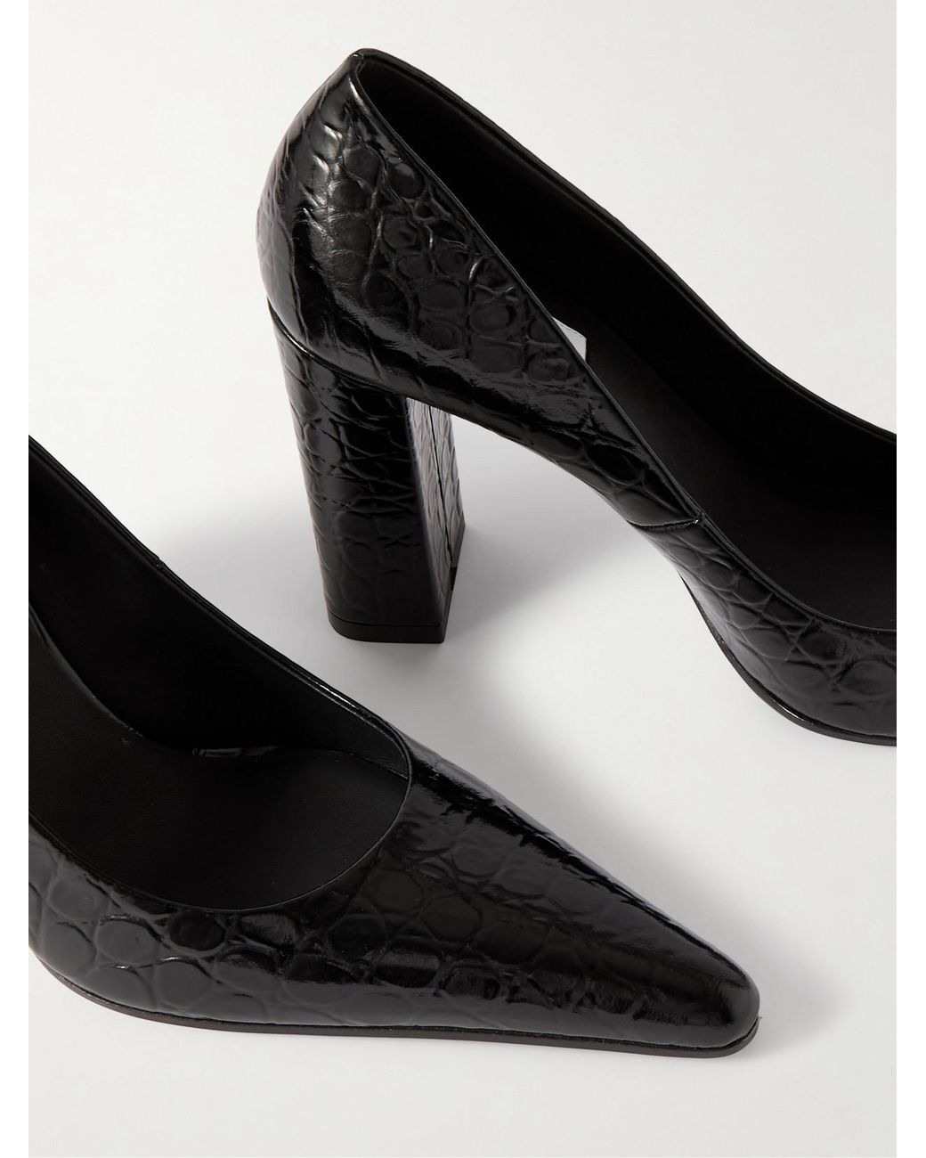 Alaïa Black Leather Point-Toe Pumps 90