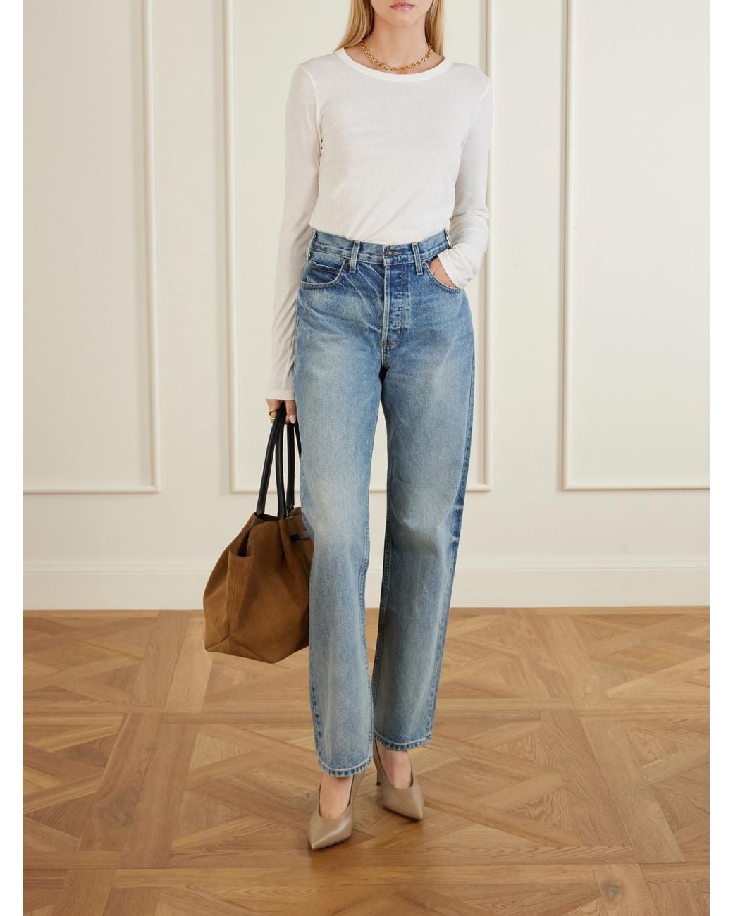 Christen White Helix 75 Leather Pumps