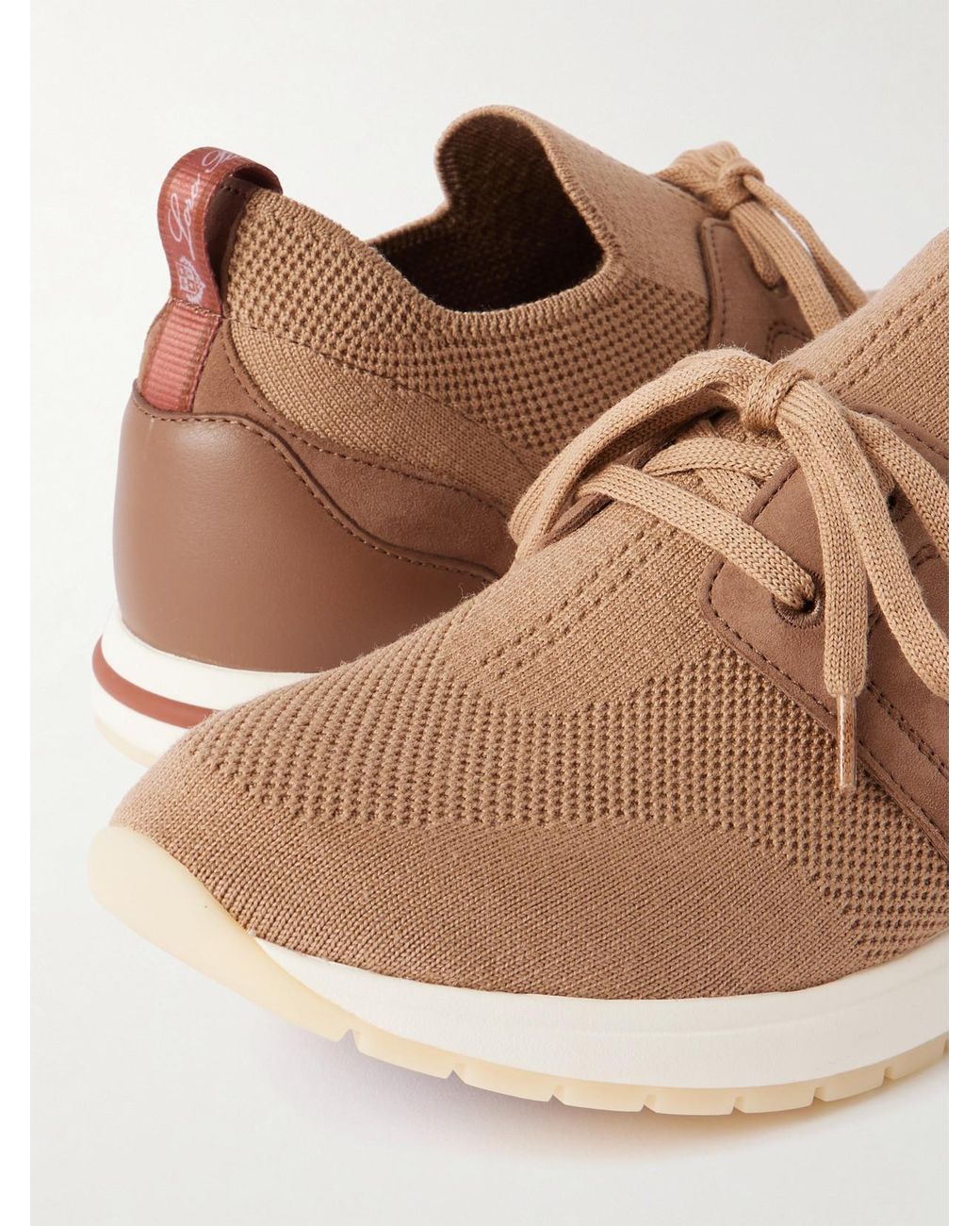 Loro Piana Natural 360 Lp Flexy Walk Suede And Leather-Trimmed Wool Sneakers