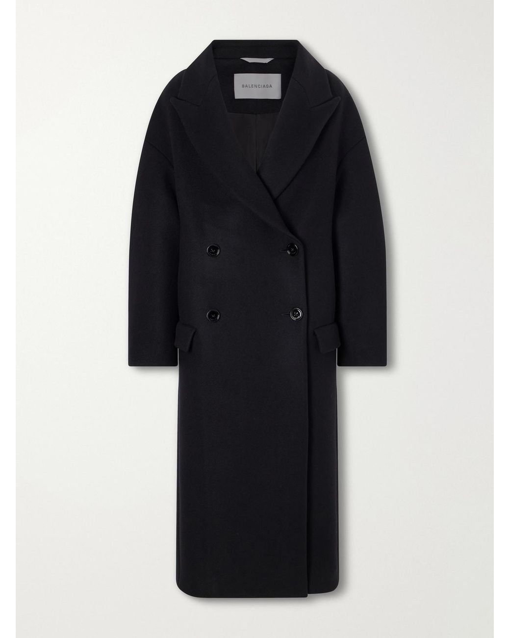 Balenciaga Black Stola Wool Coat