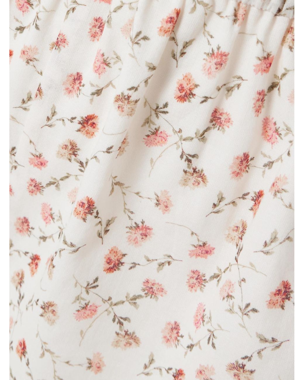 Posse Natural Charlotte Lace-Trimmed Floral-Print Cotton Shorts