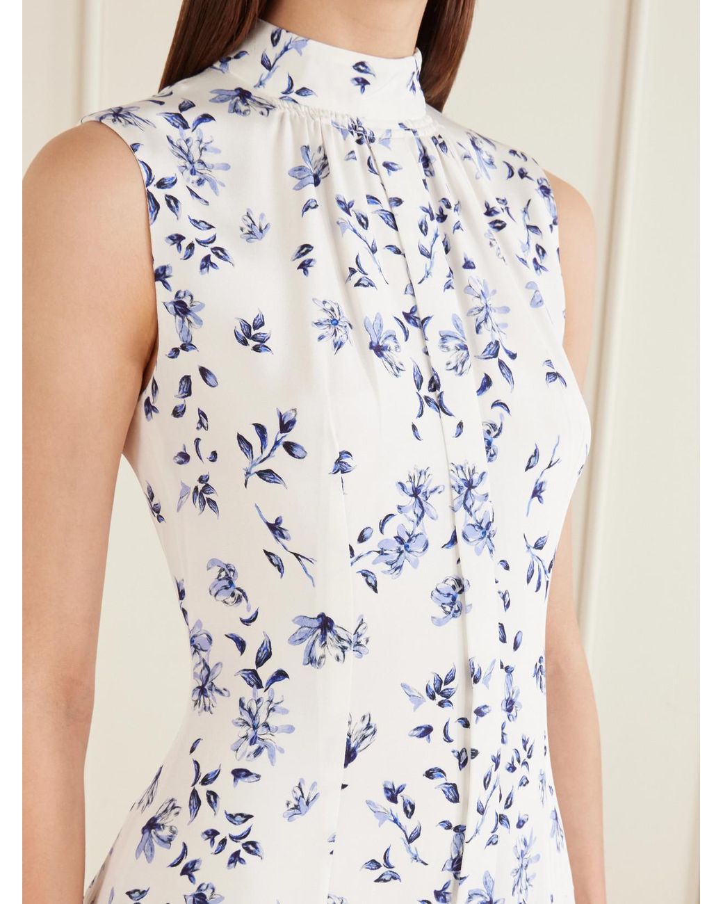 Emilia Wickstead White Joelle Floral-Print Silk Midi Dress