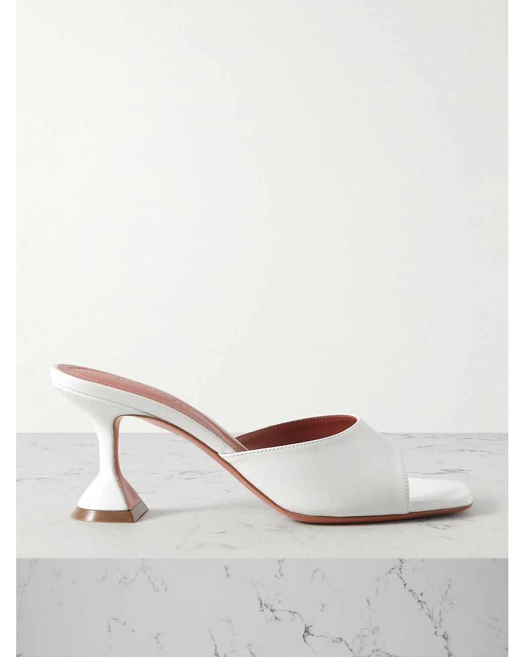 AMINA MUADDI Natural Lupita Textured-Leather Pumps