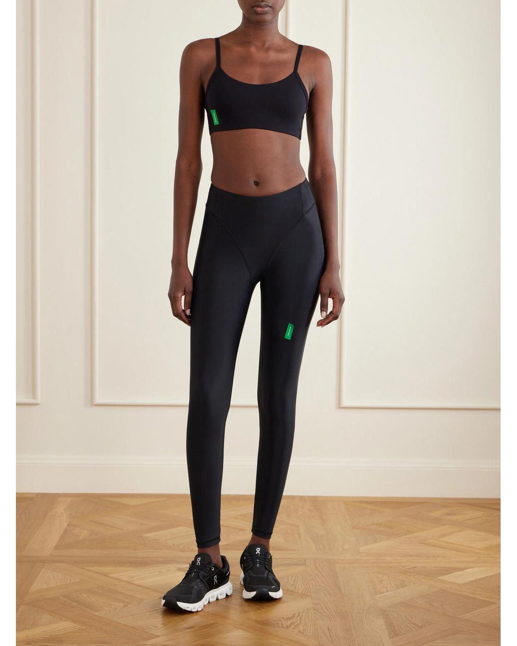 District Vision Blue Logo-Appliquéd Light Support Sports Bra