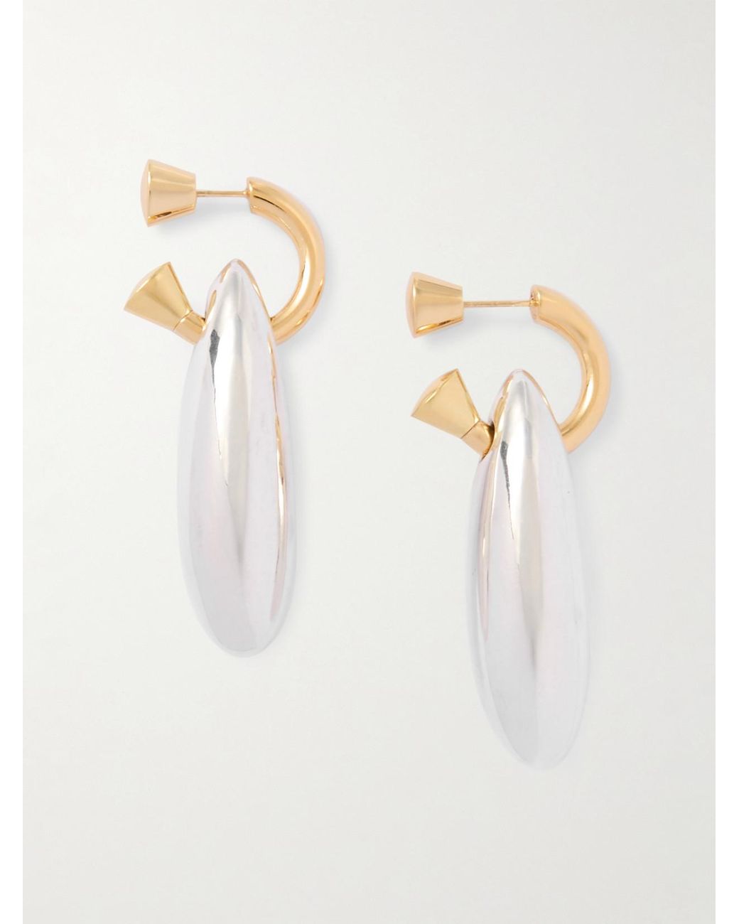 Bottega Veneta White Plated And Earrings