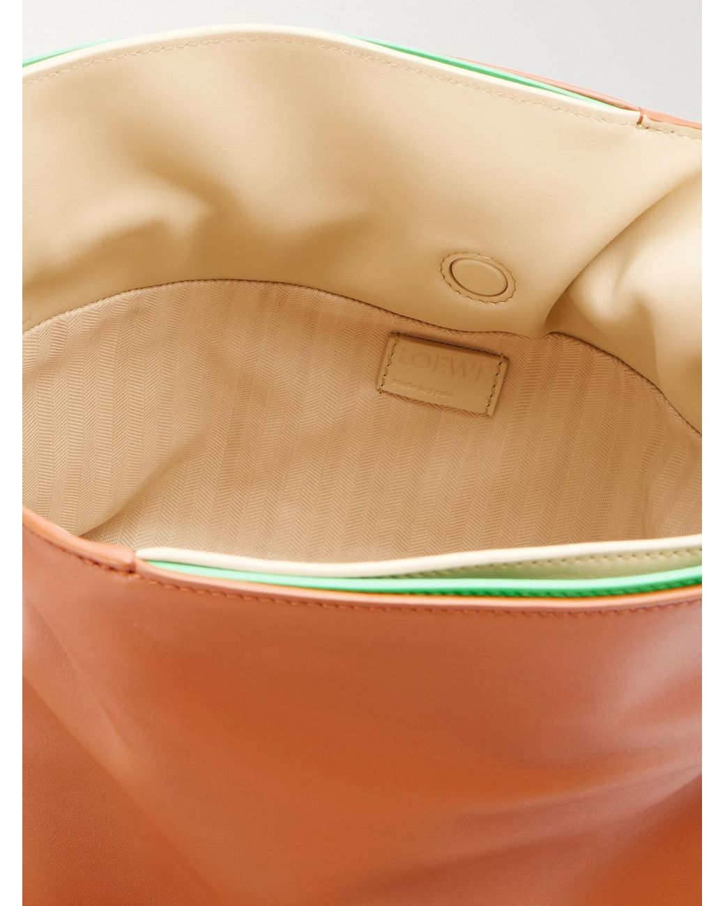 Loewe Brown Flamenco Layers Medium Leather Clutch