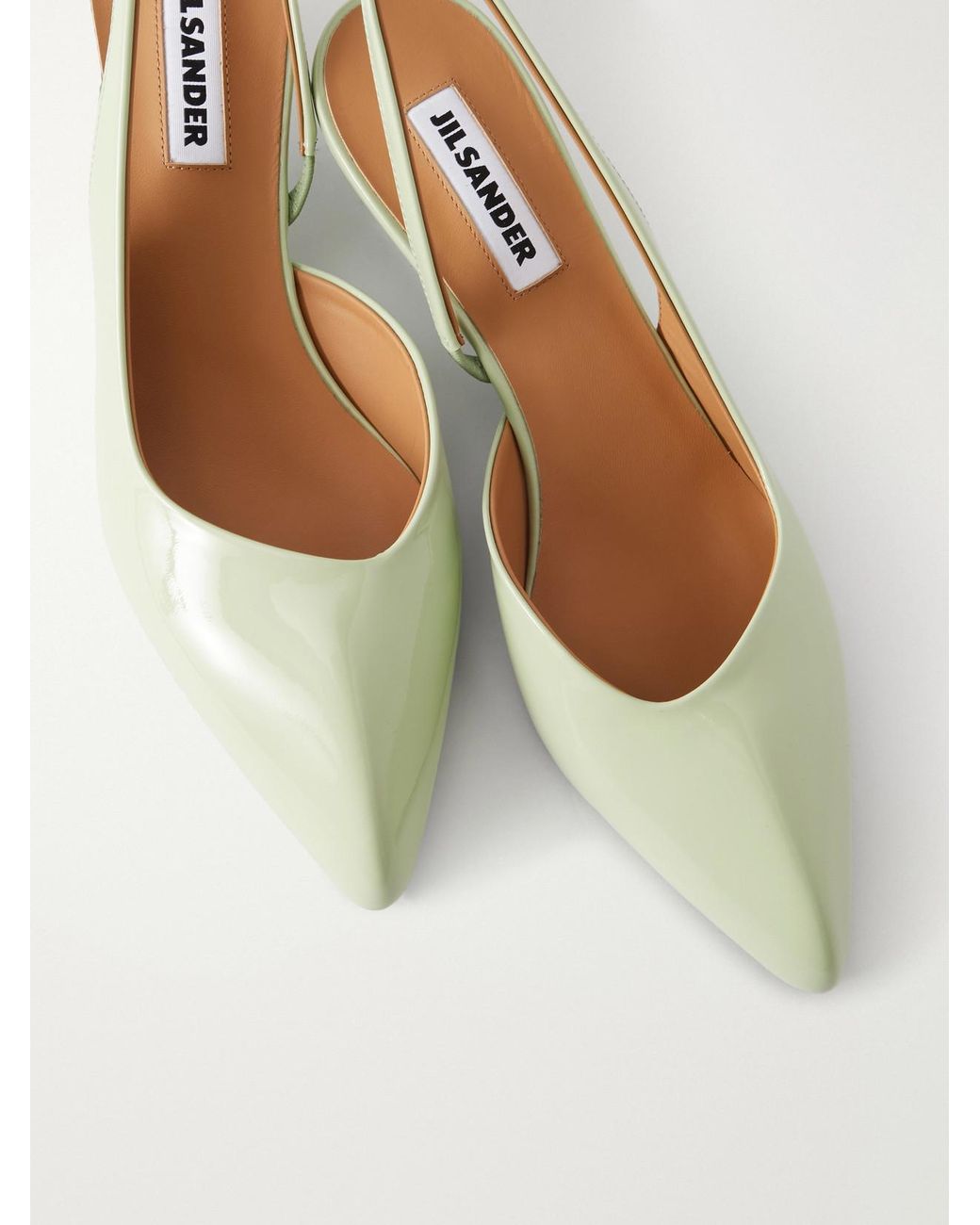Jil Sander Natural Arc Patent Leather Sandals