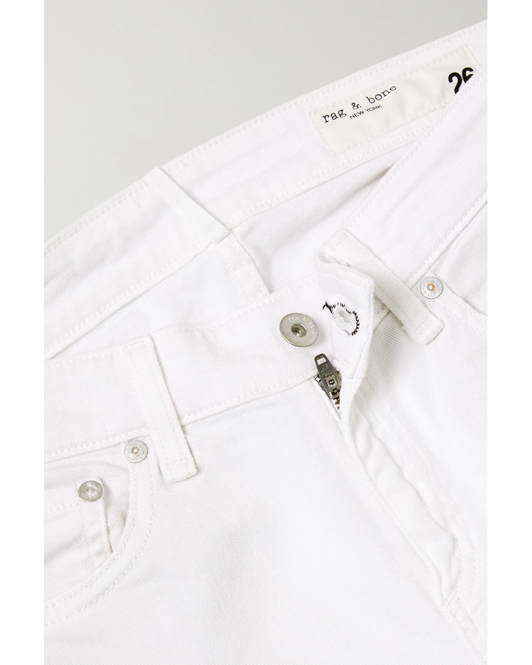 Rag Bone Dre Low Rise Slim Boyfriend Jeans In White Lyst