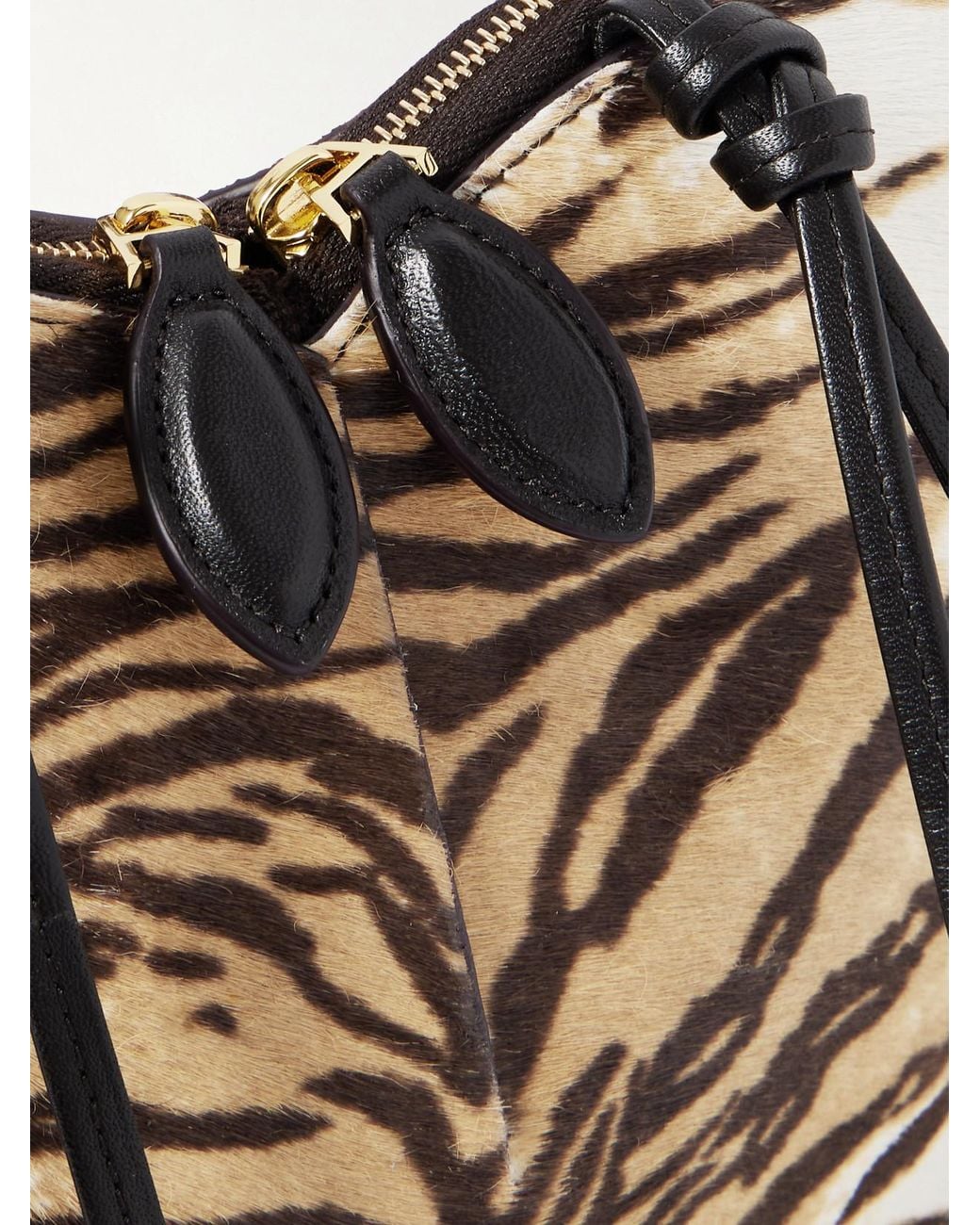 Alaïa White Le Coeur Animal-Print Leather-Trimmed Calf Hair Shoulder Bag