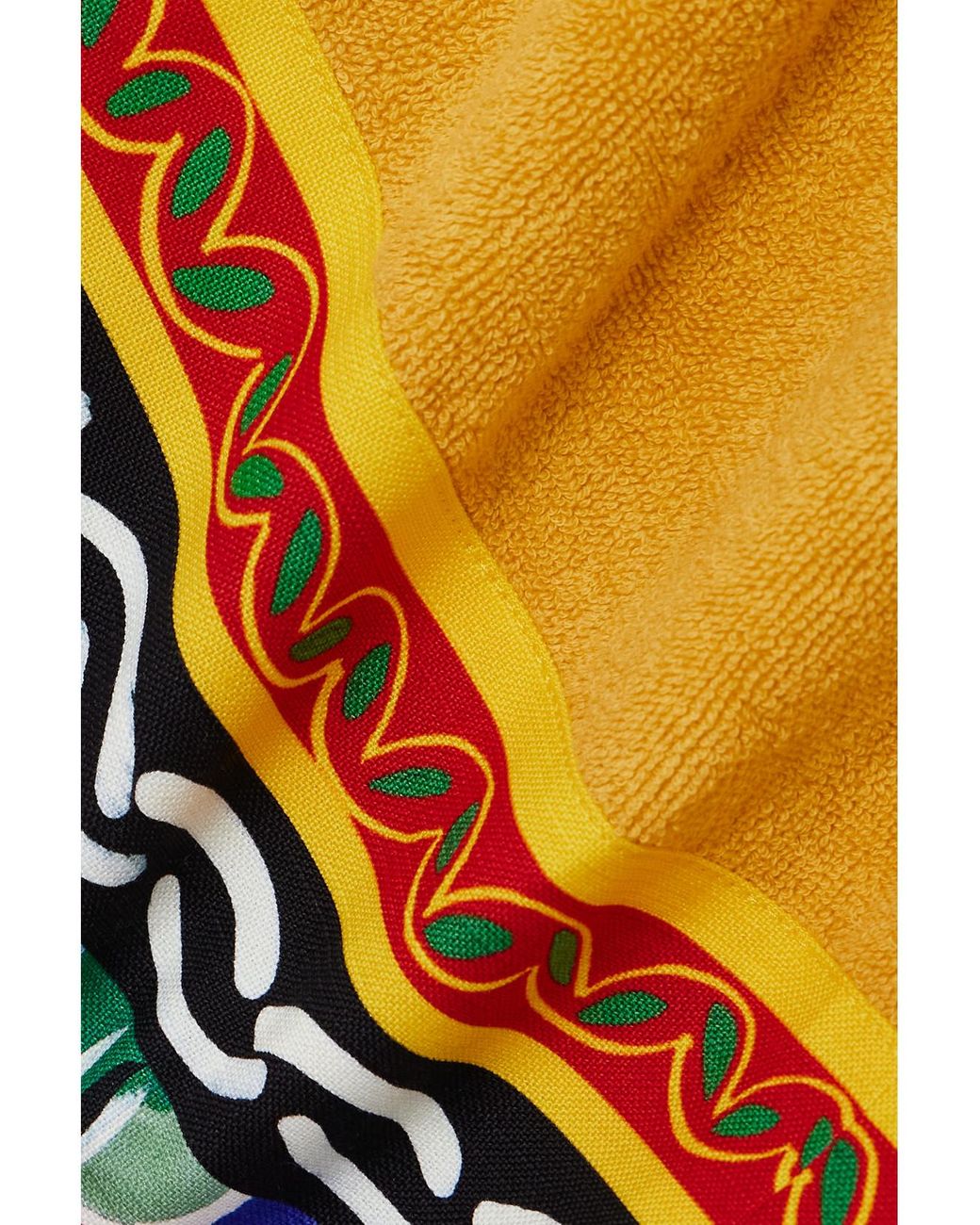 Dolce & Gabbana Yellow Printed Cotton-Terry Robe