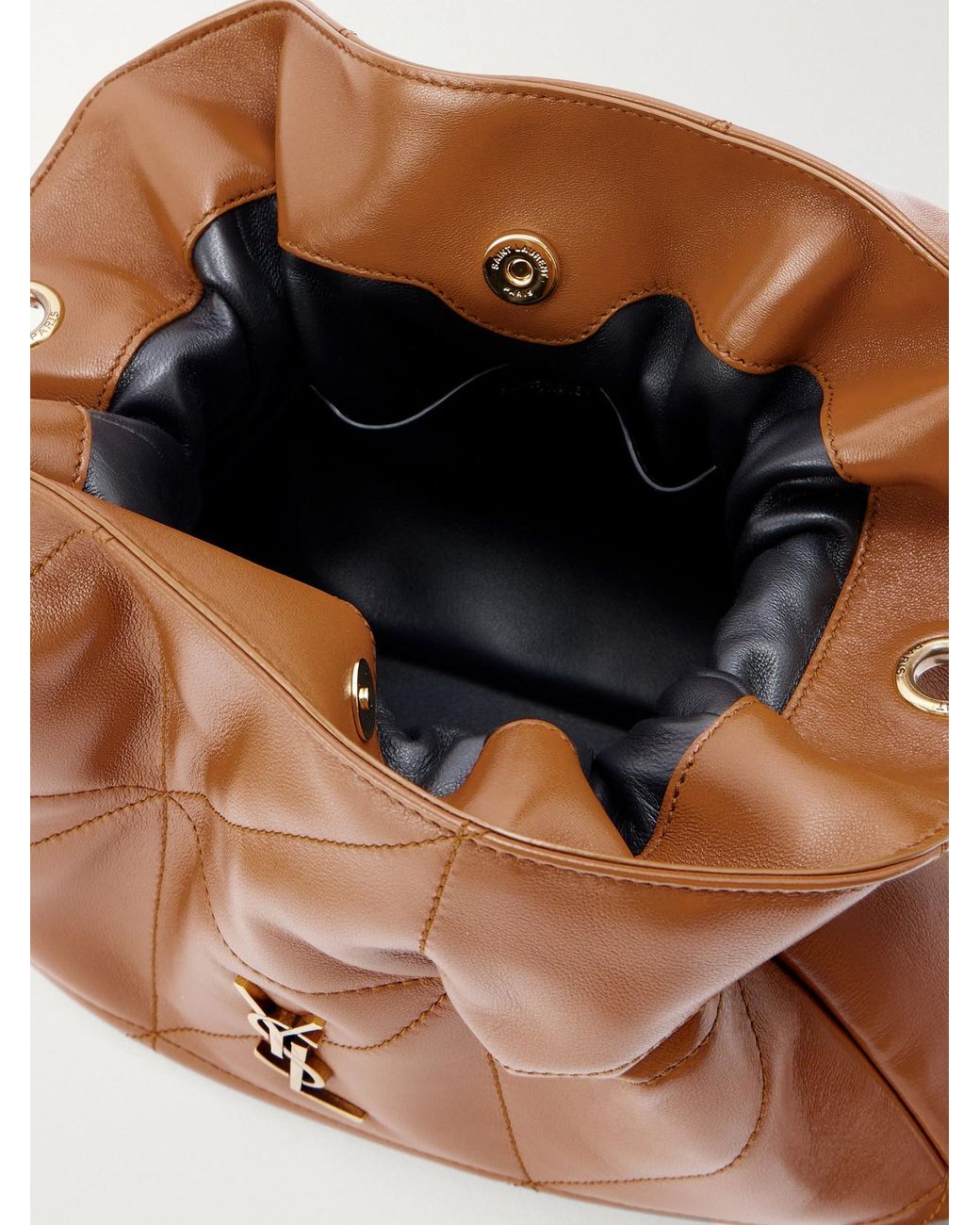 Saint Laurent Brown Jamie Cassandre-Embellished Quilted Leather Shoulder Bag