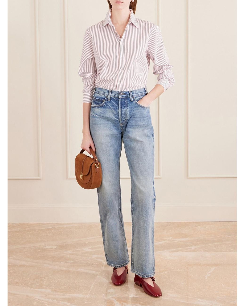Nili Lotan Blue Briana Straight-Leg Jeans