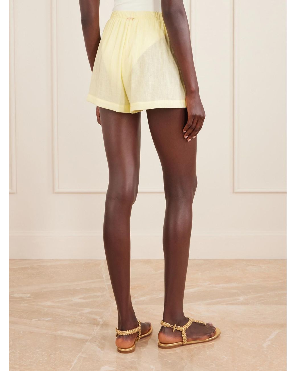 Away That Day Yellow Maldives Gauze Shorts