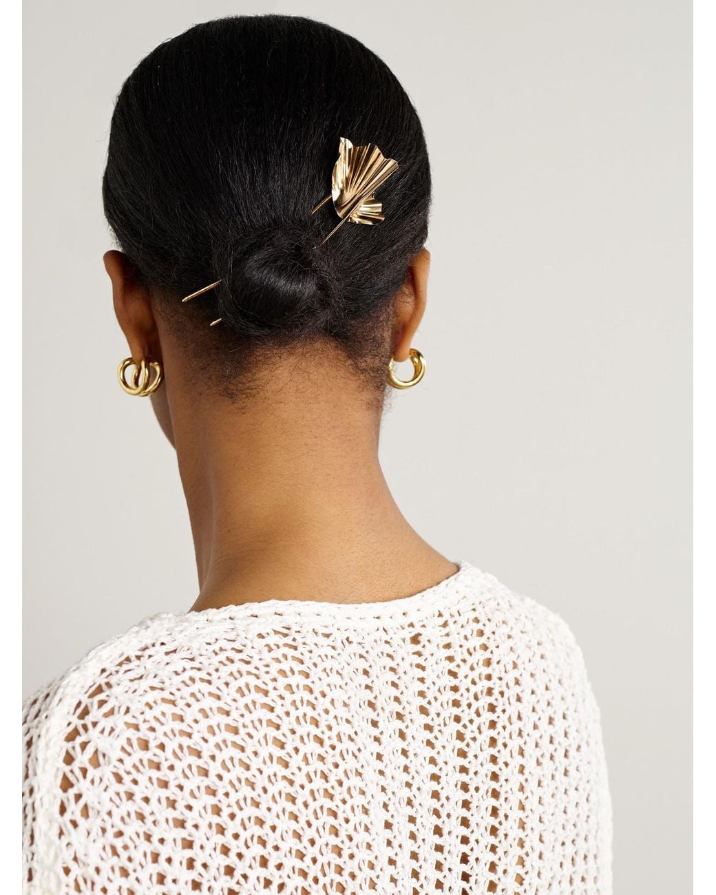 Jennifer Behr White Danu-Plated Hair Slide