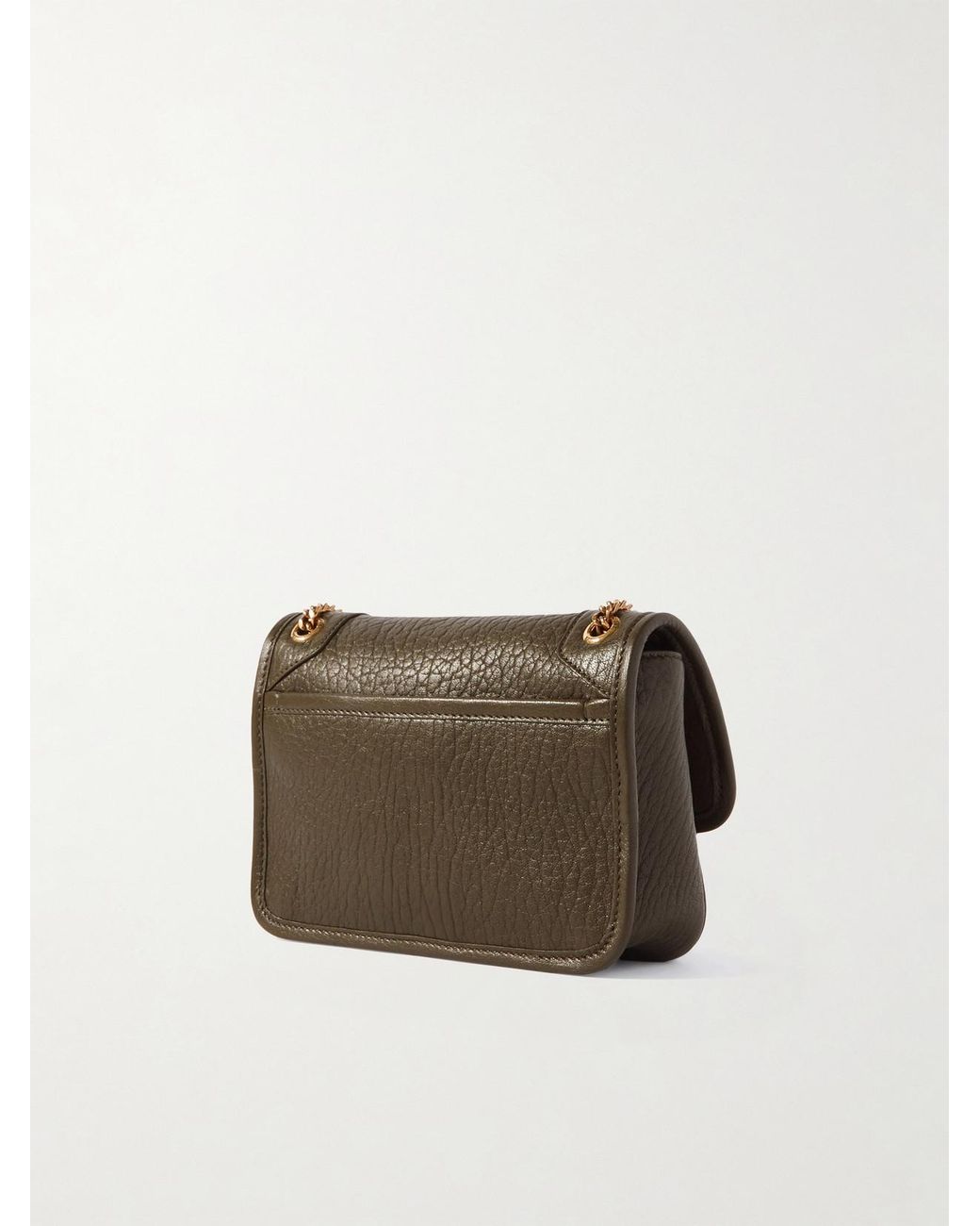 Saint Laurent Brown Niki Mini Crinkled-Leather Shoulder Bag