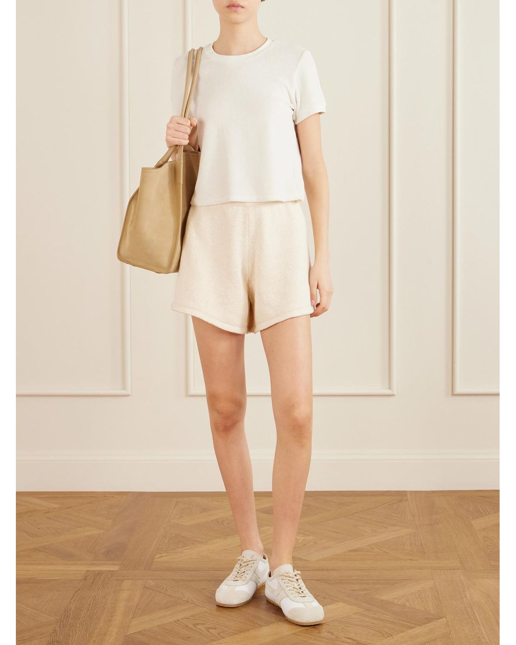 Suzie Kondi White Carpi Cotton-Blend Terry T-Shirt