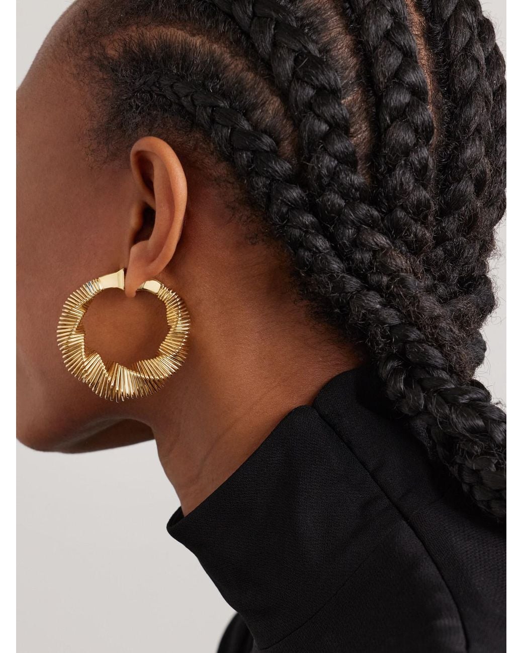 Alaïa Metallic Tone Hoop Earrings