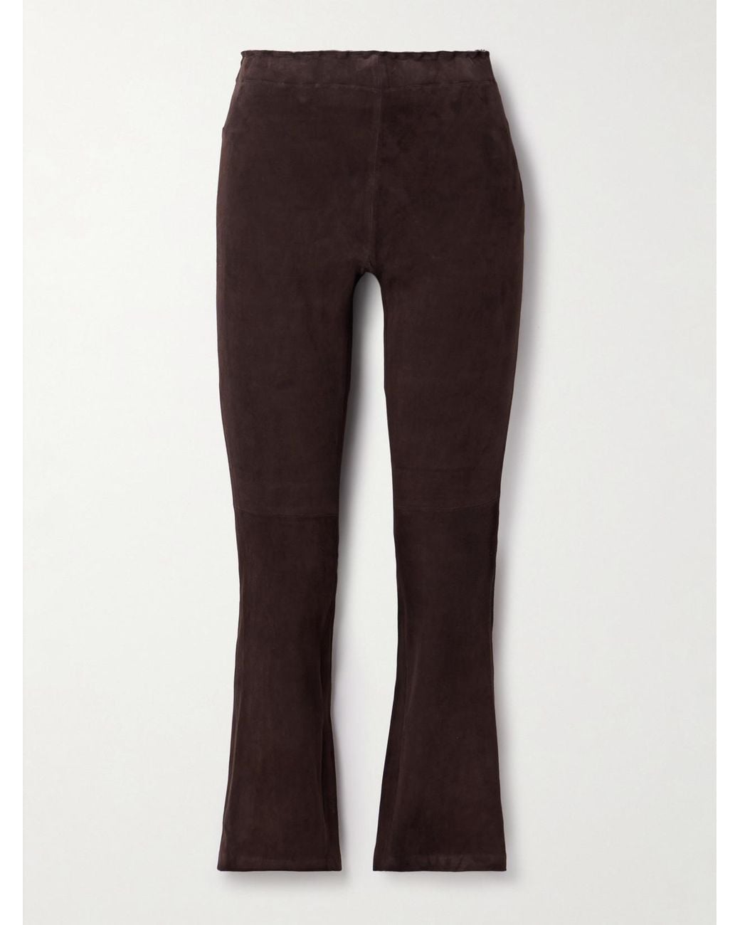 Stouls Brown Jp Twenty Cropped Suede Flared Leggings